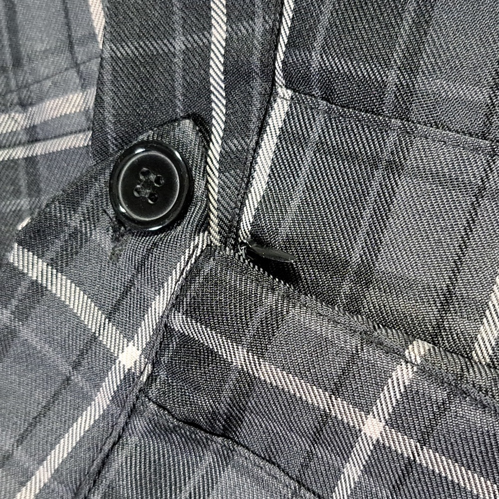 Ardene Black Grey White Plaid Polyester Blend Pleated Mini Skirt VG+ XL - Picture 4 of 4